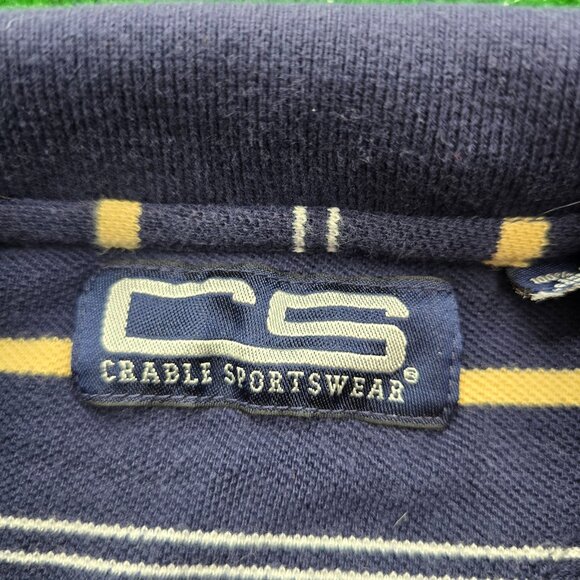 Notre Dame Fighting Irish Polo Shirt Mens Large Blue Striped Vintage College - Picture 6 of 8